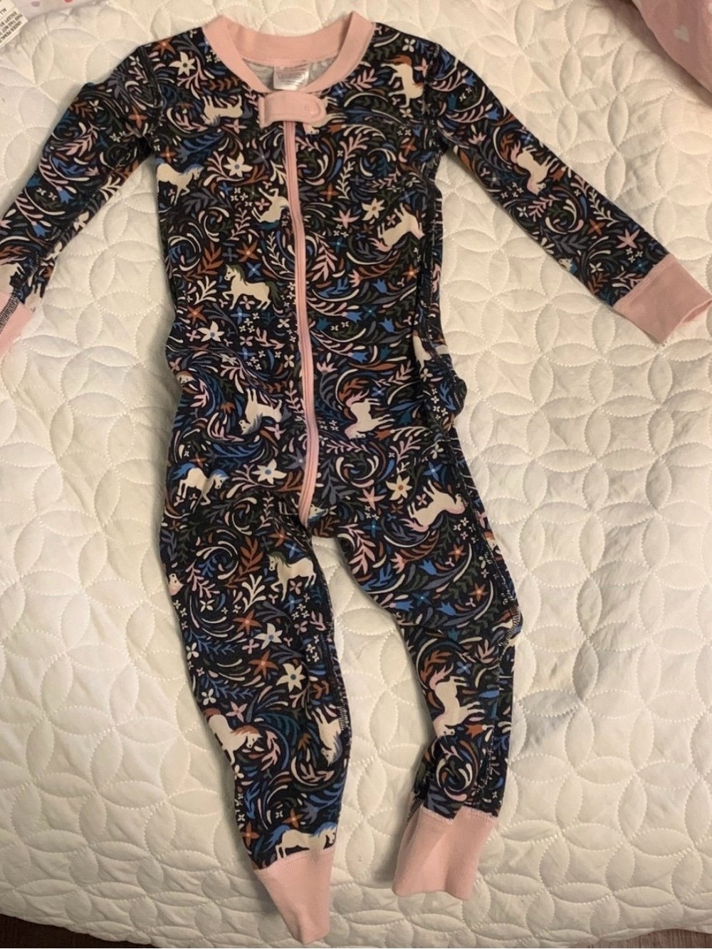 Hanna Andersson Pink-Trimmed Horse Print Pajamas
